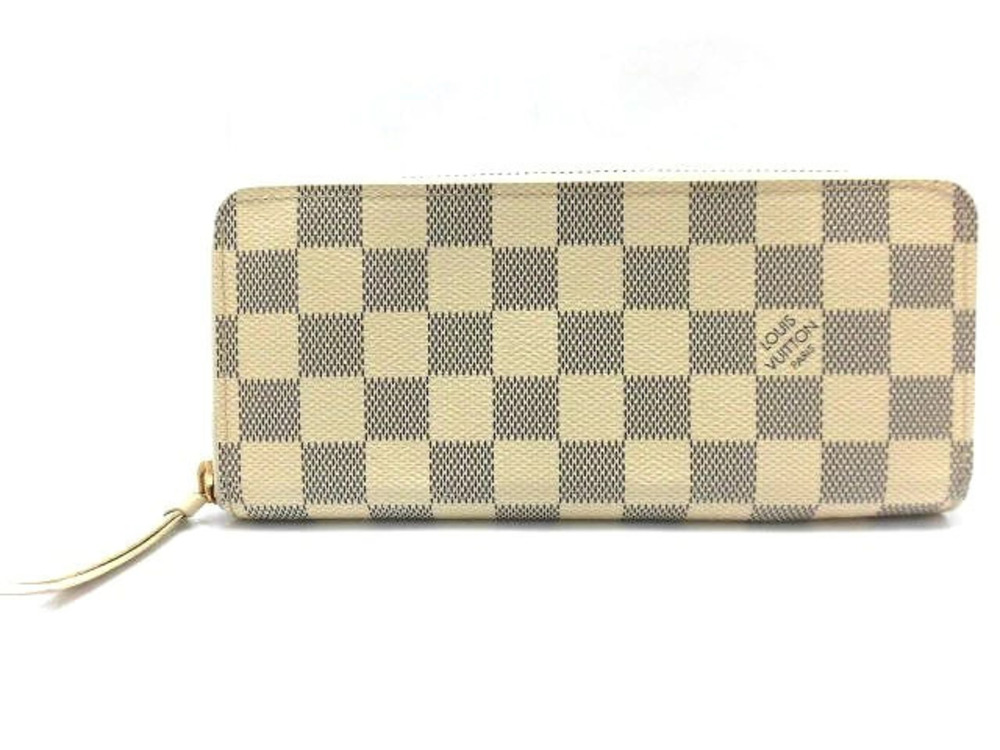 LOUIS VUITTON Portefeuille Clemence Long Wallet Damier Azur White
